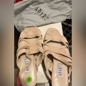 Never worn Apart Pink Suede Sandals Size 10